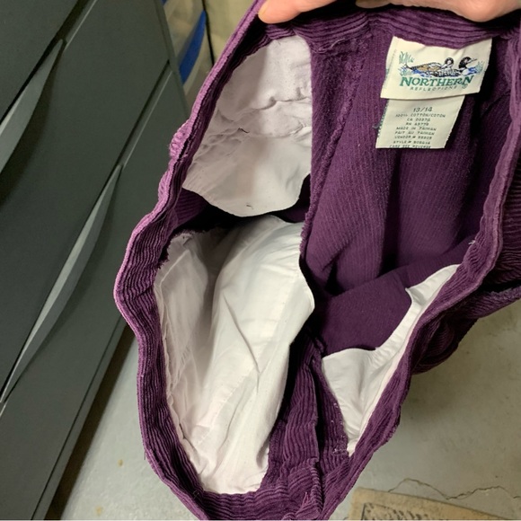Vintage Purple Corduroy Pleated Pants High Rise Sz 13/14 Wide Whale 80s-90s - Picture 8 of 12